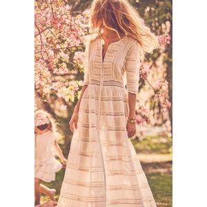 Loveshackfancy Flora maxi dress eyelet embroidery size L